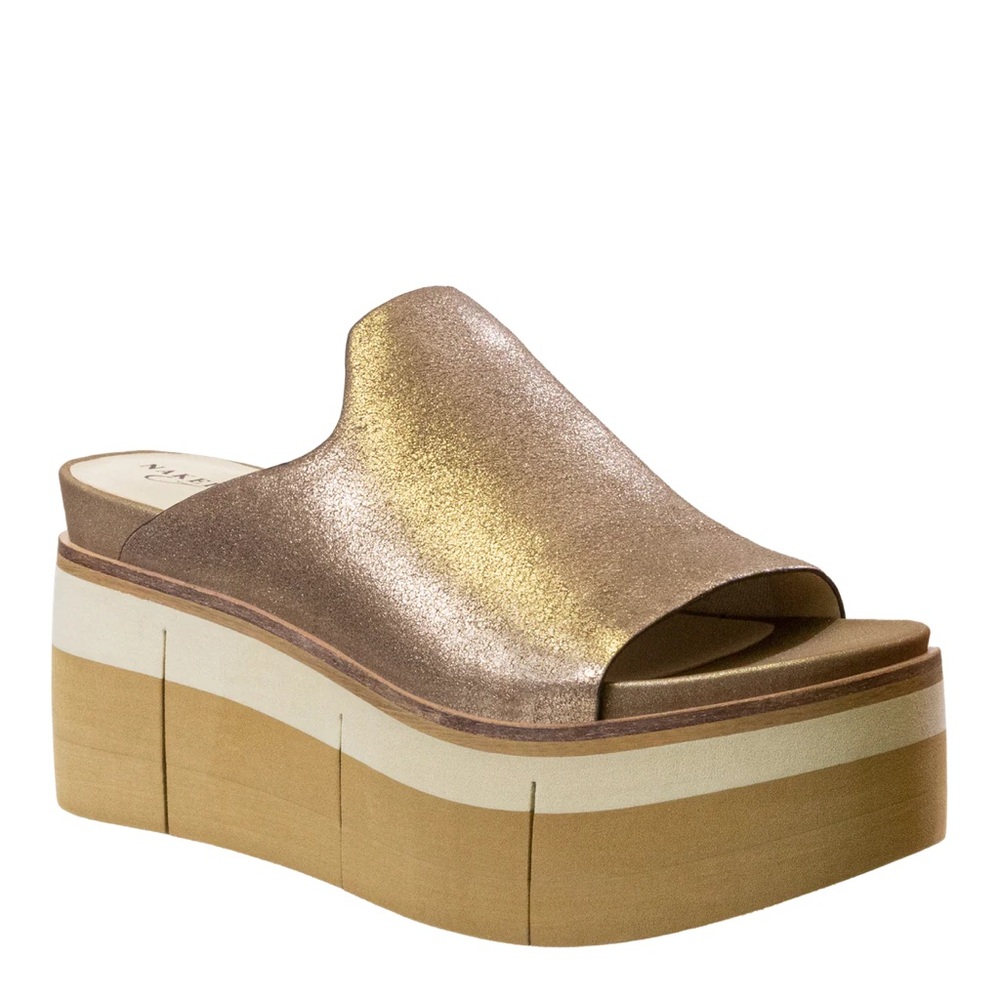 Naked Feet Flow In Gold Platform Sandals